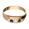 Anillo - 18 quilates Oro amarillo, Oro rosa - 0.07 tw. Diamante (Color natural) - Zafiro