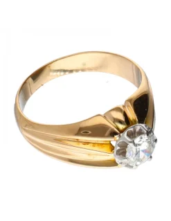 Anillo - 18 quilates Oro amarillo, Oro blanco - 0.64 tw. Diamante (Color natural)