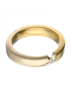 Anillo - 18 quilates Oro amarillo - 0.13 tw. Diamante (Color natural)