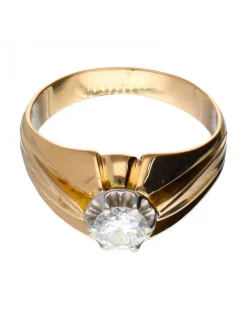Anillo - 18 quilates Oro amarillo, Oro blanco - 0.64 tw. Diamante (Color natural)