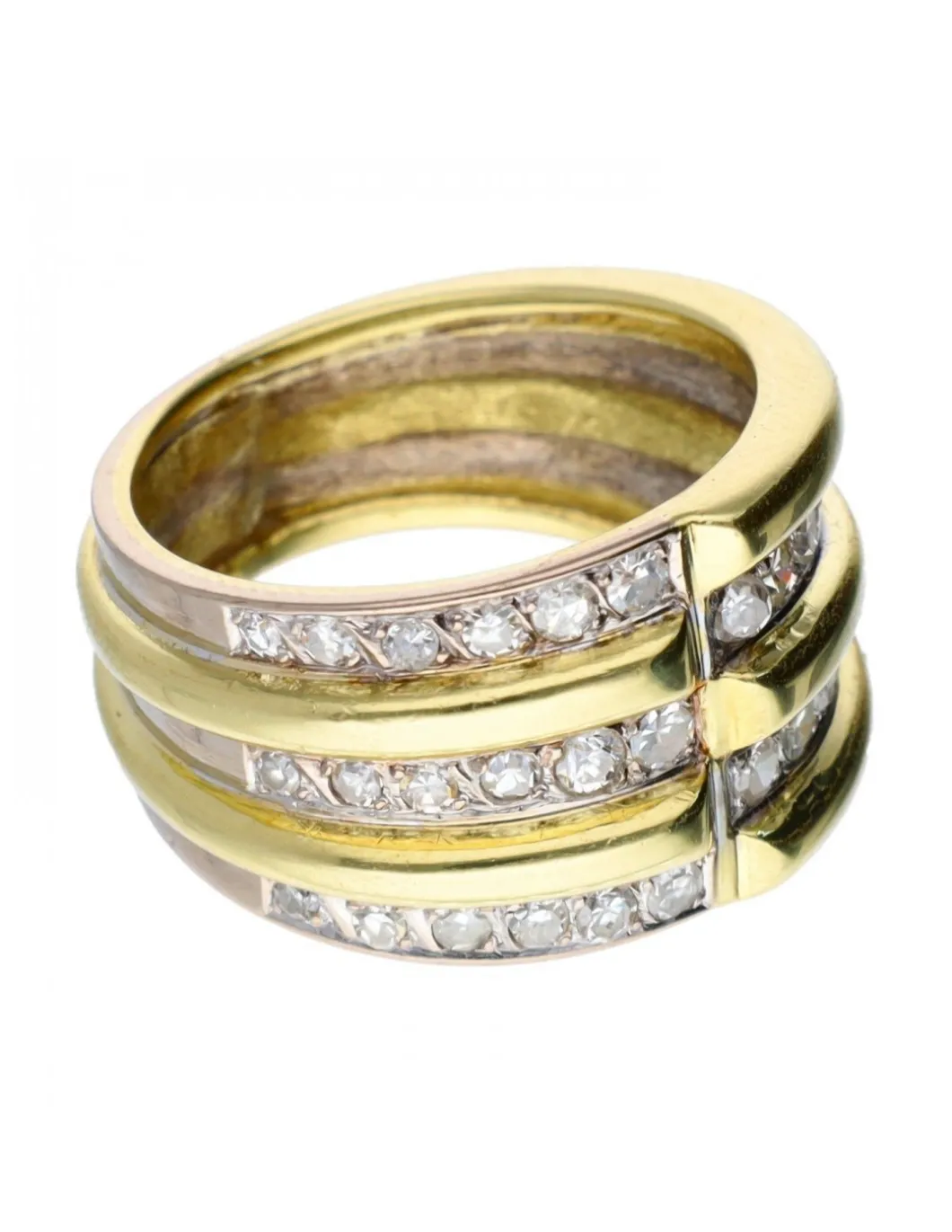 Anillo - 18 quilates Oro amarillo, Oro blanco - 0.60 tw. Diamante
