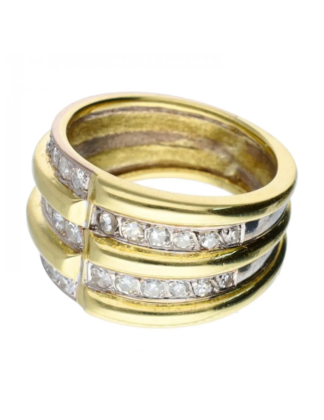 Anillo - 18 quilates Oro amarillo, Oro blanco - 0.60 tw. Diamante