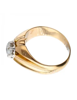 Anillo - 18 quilates Oro amarillo, Oro blanco - 0.64 tw. Diamante (Color natural)