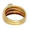 Anillo ancho con zafiro, esmeralda y rubie oro amarillo 18kl