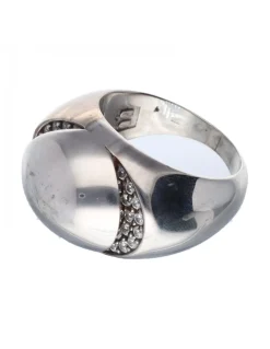 Anillo bulgari con circonitas oro blanco 18kl