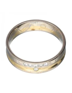 Anillo con brillantes oro blanco y amarillo 18kl