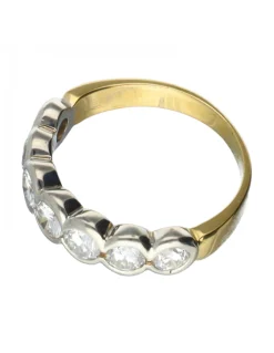 Anillo con brillantes oro blanco y amarillo 18kl