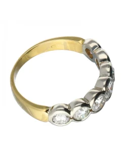 Anillo con brillantes oro blanco y amarillo 18kl