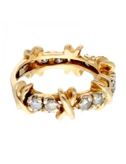 Anillo con brillantes oro amarillo 14kl
