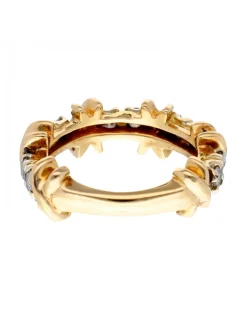 Anillo con brillantes oro amarillo 14kl