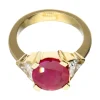 Anillo con brillantes y rubíes oro amarillo 18kl