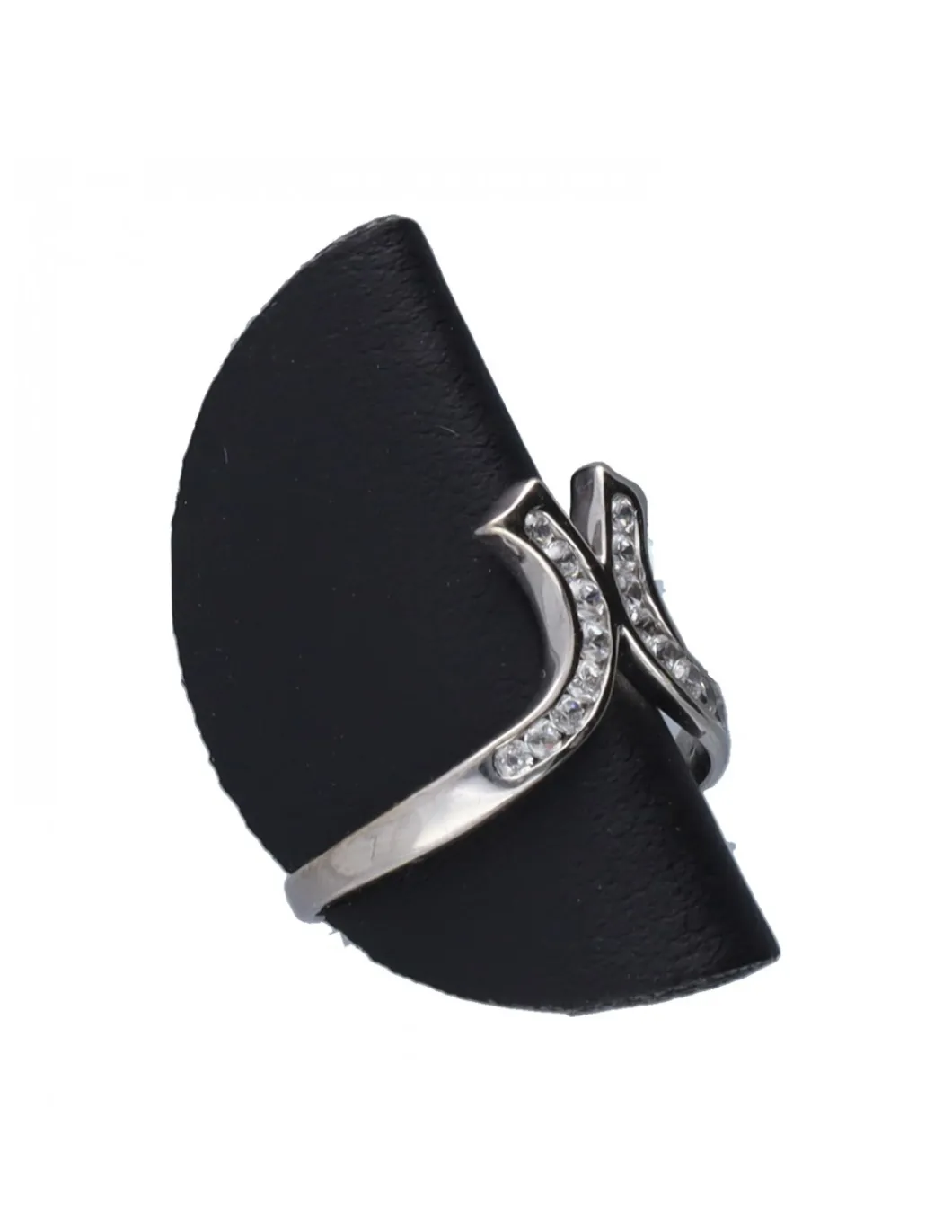 Anillo con circonitas oro blanco 18kl
