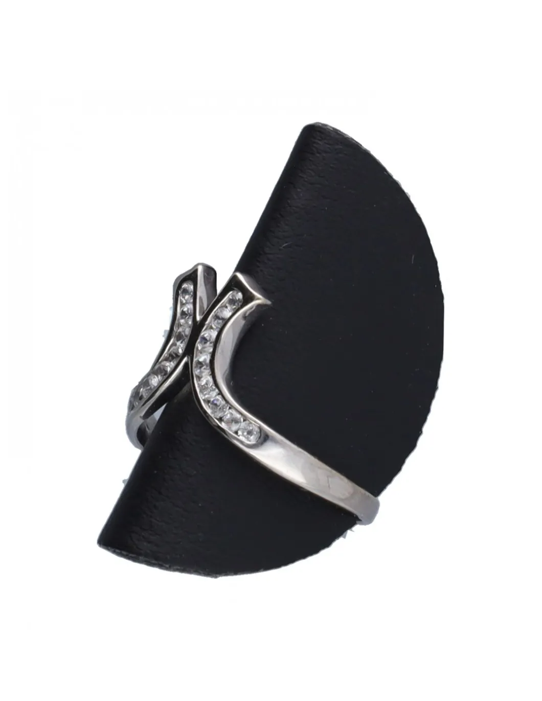 Anillo con circonitas oro blanco 18kl