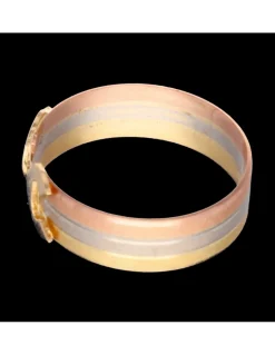 Anillo con diseño tres colores oro 18kl