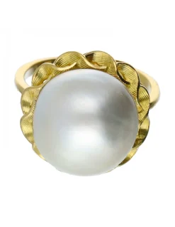 Anillo con perla oro amarillo 18kl