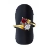Anillo con rubie y brillantre de oro 18 kl