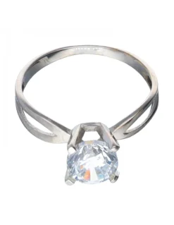 Anillo con zirconita oro blanco 18kl