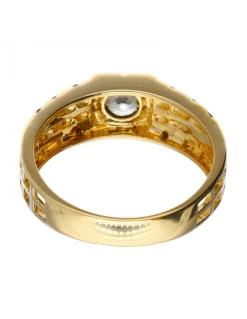 Anillo con zirconitas de color oro amarillo 18kl