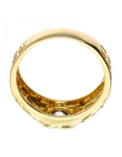 Anillo con zirconitas de color oro amarillo 18kl