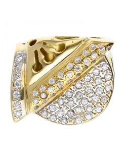 Anillo con zirconitas oro amarillo 18kl