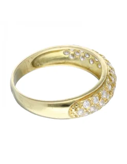 Anillo con zirconitas oro amarillo 18kl