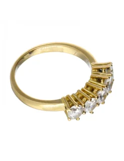 Anillo con zirconitas oro amarillo 18kl