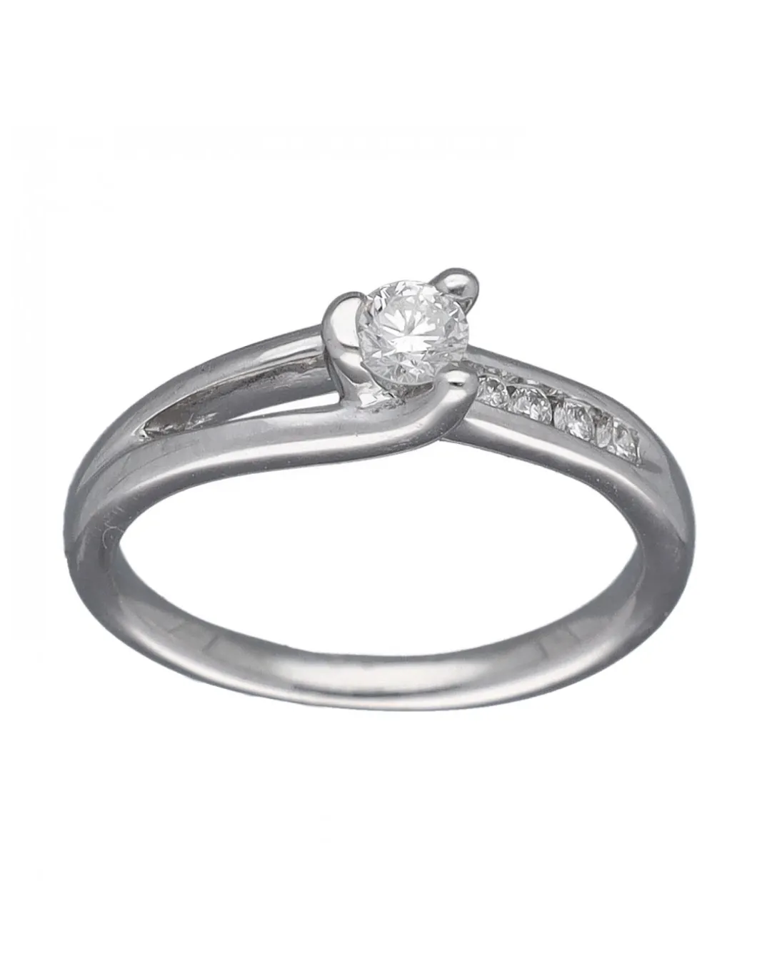 Anillo de compromiso de Oro blanco con Brillantes