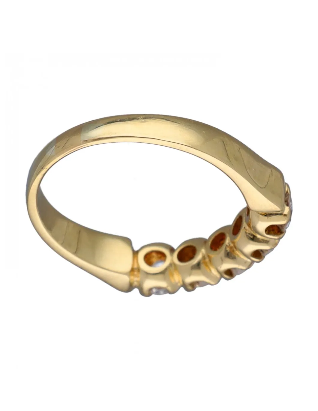 Anillo de compromiso de Oro amarillo, diseño 5 Brillantes