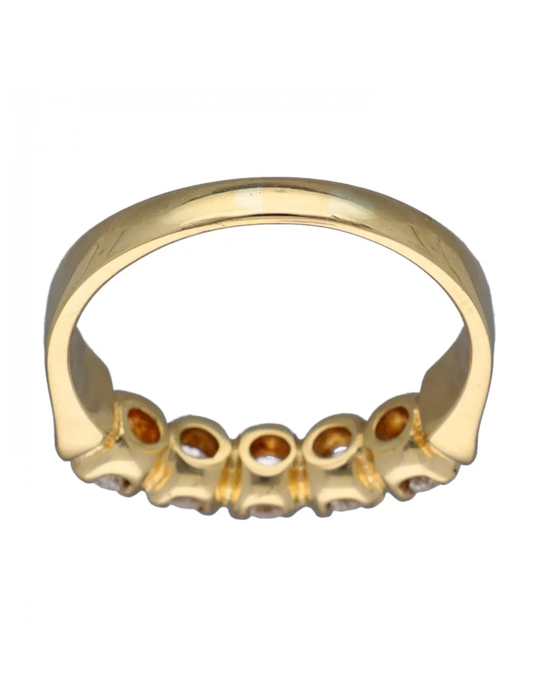 Anillo de compromiso de Oro amarillo, diseño 5 Brillantes