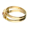 Anillo de oro 18 kl con amatista y zirconitas