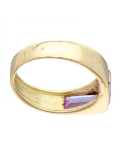 Anillo de oro 18 kl con amatistas
