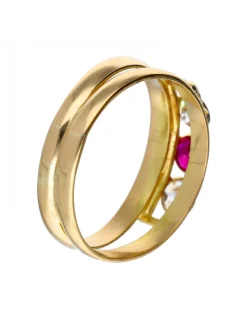 Anillo de oro 18 kl con amatista y zirconitas
