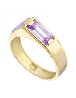 Anillo de oro 18 kl con amatistas