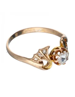 Anillo de oro 18 kl con diamantes vintage