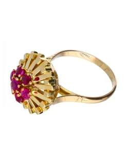 Anillo de oro 18 kl granates