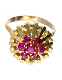 Anillo de oro 18 kl granates