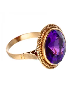 Anillo de oro 18 kl para mujer con amatista