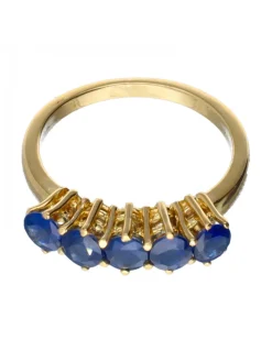 Anillo de oro amarillo 18 K y Zafiros