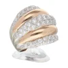 Anillo de oro amarillo 18 K con diseño y brillantes