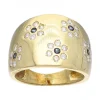 Anillo de oro amarillo 18 K con diseño y circonitas