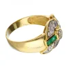 Anillo de oro amarillo 18 kl esmeralda y zirconita
