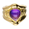 Anillo de oro amarillo 18 kl con amatista