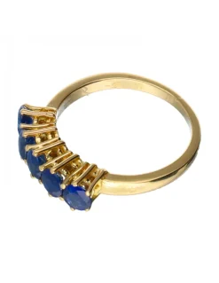 Anillo de oro amarillo 18 K y Zafiros