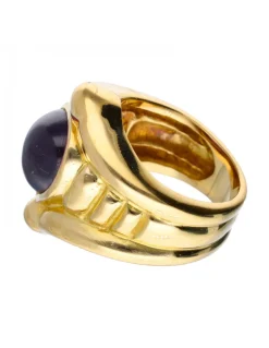 Anillo de oro amarillo 18 kl con amatista