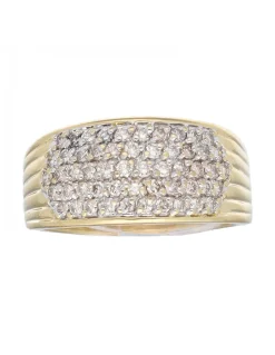 Anillo de oro amarillo 18 K con diseño y brillantes