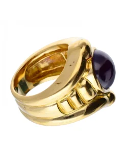 Anillo de oro amarillo 18 kl con amatista