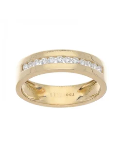 Anillo de oro amarillo 18 K con diseño y brillantes