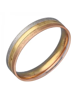Anillo de Oro amarillo, blanco y rosado 18K con diseño Alianza