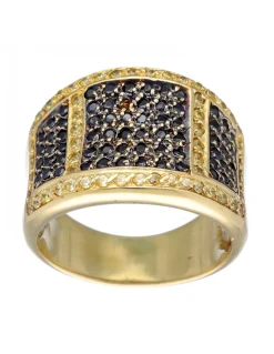 Anillo de Oro amarillo con diseño y Circonitas