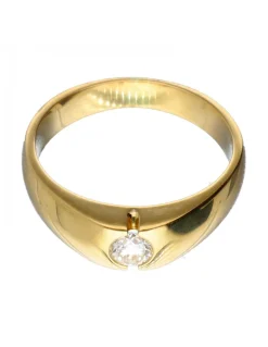Anillo de Oro amarillo con diseño solitario y Brillante